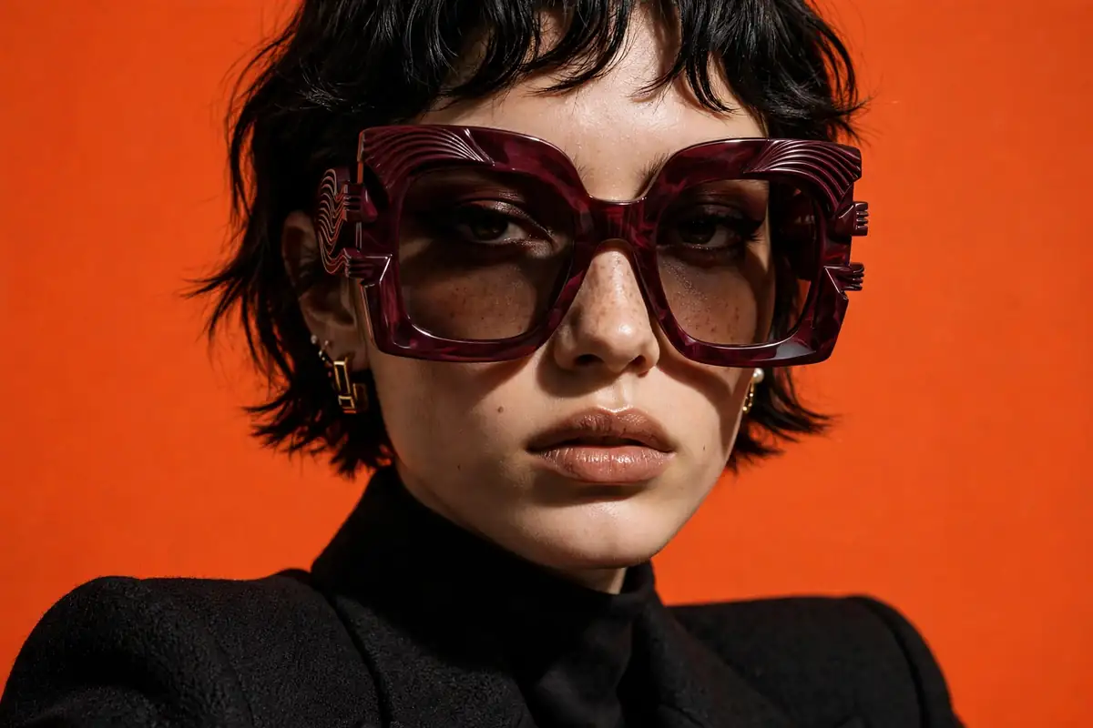 Bold 2026 trend frames lined up against a color-blocked backdrop